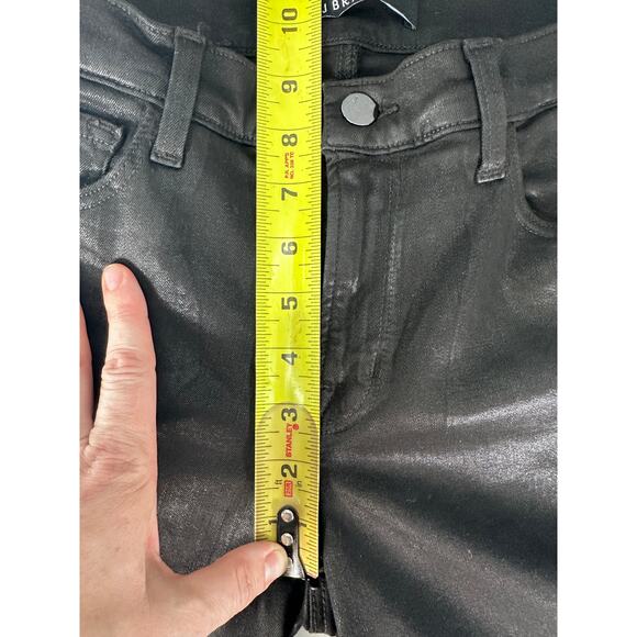 J Brand Women's sz 28 Coated Black Mid-Rise Skinny Jean RN117965 Y2K Embroidered - Picture 8 of 12